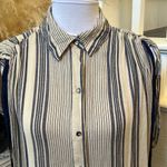 Free People  Baby Blues Stripe Button Down Shirt Top Size Small Photo 3