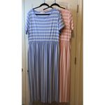 SheIn  Size XL Striped Maxi Dress Pockets‎ Short Sleeve Casual NWOT Flowy Beach # Photo 1