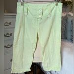 Roommates Searsucker Lime Green Cotton Pants Capri Cropped Womens Small Photo 6