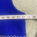 Requirements  Blue Snowflake Cut Out 100% Wool Zip Up Sleeveless Vest Size Small Photo 6