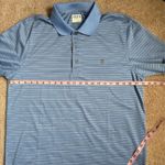 IZOD  Mens Blue Striped Golf Polo   Size Large Photo 3