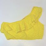 ZARA Yellow Eyelet Ruffle One Shoulder Crop Top Size L NWT Photo 5