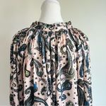 Zadig & Voltaire Theresa Print Paisley Tunic Top Blouse Small Long Sleeve Pink Photo 7