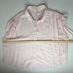 MELLODAY  Stripe Button Front Shirt Size 3X Pink Tie Sleeve Coastal Chic Preppy Photo 9