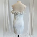 Selfie Leslie  White Bodycon Mini Dress Sleeveless Flutter Photo 5