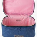 Juicy Couture Navy Velour Juicy and Love Pattern Makeup Train Case Photo 5