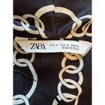 ZARA  Chain Print Cowl Neck Long Sleeve Blouse Size Medium Photo 3