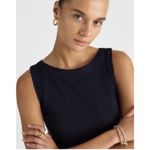 Madewell  Merino Wool-Silk Blend Boat-Neck Sleeveless Knit Sweater Top Black Sz M Photo 5