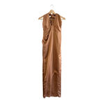 Show Me Your Mumu Adele Halter Maxi Dress in Copper Luxe Satin M Photo 2