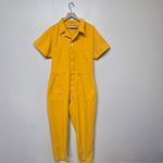 Big Bud Press Short Sleeve Zip Up Utility Jumpsuit in Mustard Yellow Size Medium Photo 1