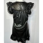 Stellah NWT $168 Small Black Faux Leather Goth Punk Alt Eyelet Babydoll Dress Photo 7