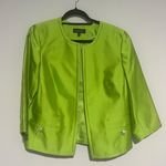 Talbots NEW NWT  Bright Green Silk Blazer Jacket Photo 0