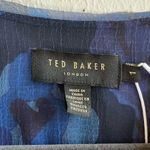Ted Baker Dress Navy Floral Juleah Dress Sz S/4 (Sz 1) NWT V Neck Short Sleeves Photo 5