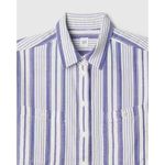 Gap  Crinkle Gauze Big Shirt Blue and White Striped XS Photo 8