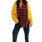 Free People  Red & Blue Plaid Tunic Oversized
Wool Blend Top(Size Small) Photo 2
