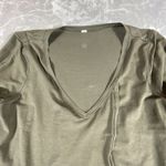 Lululemon  Knot A Problem Long Sleeve Tie Front Top Women Medium 8 10 Olive Green Photo 8