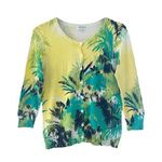 Joseph A . Floral Button Down Cardigan Sz Medium Petite Photo 0