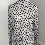 Classic Elements Vintage  Christmas Print Turtleneck Top Women’s Large Holiday Photo 0