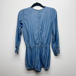 Ann Taylor LOFT Chambray Beach Coquette Minimalist Feminine Womens Romper Sz 0P Blue Photo 6