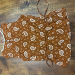 ZARA  Burnt Orange and White Paisley Tank Top Cowgirl Western Inspired XS Blouse Photo 3