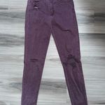 American Eagle Purple Distressed Straight Leg Ripped Pants Womens Skinny Jeans Photo 0