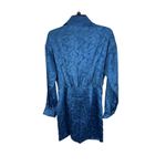 AQUA ‎ Blue Floral Print Long Sleeve Wrap Mini Dress - Women's Size M Photo 7
