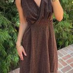 Free People Beautiful brown Y2K metallic midi dress Photo 1