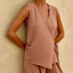 ZARA  NWT vest flowing top crossover wrap vest top flowy material Photo 0