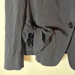 Donna Karan  Collection Black Wool Blend Blazer‎ Tie Detail Size US10 Photo 2