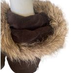 BB Dakota brown faux fur hooded tweed jacket neutral casual utility boho Photo 7