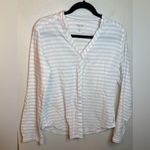 Mountain Hardwear  Women's Cream Striped Button-Down Shirt Size 10 Photo 2