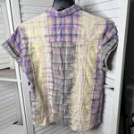 White Birch  Black Label Women's Faded Pastel Short Sleeve Flannel, Fringe Size S Photo 3