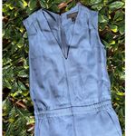 J. Crew Sleeveless Drapey Oxford Crepe Jumpsuit Size 00 NWT Blue Photo 3
