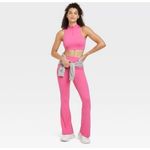 JoyLab Women's High Neck Zip Up Sports Bra Hot Pink Medium Barbie Gym Workout Photo 9