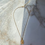 Angel engraved charm gold necklace Photo 1