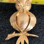 Gold Vintage Owl Brooch Pin Photo 3