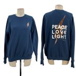 Spiritual Gangster  Peace Love Light Sweatshirt Long Sleeve Blue Rose Gold Medium Photo 1
