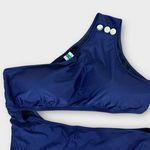 J.Crew One Piece Swimsuit Size 24 Navy Cut Out Full Coverage Buttons New Photo 4