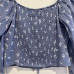 Kendall + Kylie  PACSUN Tie Front Bustier Top Blue Floral Size XS Photo 7