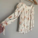 One Clothing Off the Shoulder White with Floral Print Blouse Size Small Photo 1