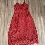 Astr The Label Lace Midi Dress A Line Spaghetti Strap V Neck Rust Orange Red L Size L Photo 9