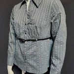 Worthington  Gray & Silver Button Down Shirt & Belt Photo 0