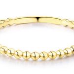 Boutique Dainty 14k Gold Plated S925 Bead Ball Ring‎ Jewelry, Size 6 Photo 0