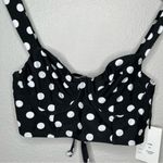 Unique Vintage retro swimsuit black polka dot bikini swim top size medium Photo 4