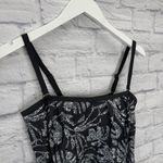Island Escape Coral Gables Printed Blouson Bandeau Tankini Top Size 10 Black New Photo 3