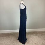 AQUA One Shoulder Thigh Slit A-Line Long Evening Gown Blue Size 14 Formal Dress Photo 3