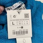 ZARA Nwt  - ribbed asymmetrical cut out electric blue crop top Sz Large Photo 6