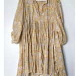 Daughters Of India 100% Cotton Kyra Cumin Paisley Semi Sheer Mini Dress XS Photo 3