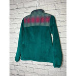 FILA  Sport Fleece Faux Fur Turquoise Green Zip Up Jacket Sz XS Photo 3