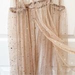 Sheer mesh glitter coverup Tan Size M Photo 3